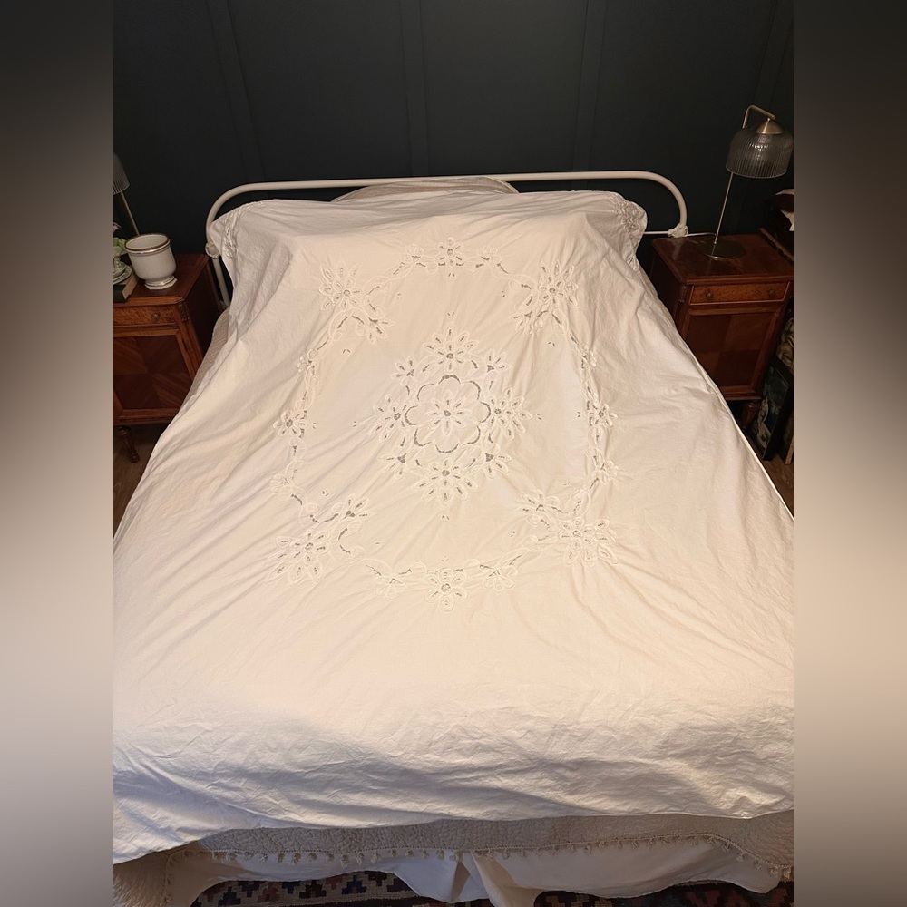 Vintage White Cutwork Embroidered Duvet Cover